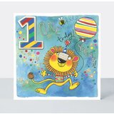 Rachel_Ellen Čestitka - Age 1 Lion with balloon ( CHAT2 ) cene