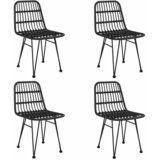  5-dijelni vrtni blagovaonski set od poliratana crni Crna Dužina stola 140 cm | shoptok.hr