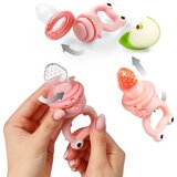 BabyOno Silicone Food Feeder 6m+ duda za hranjenje in grizalo Pink Frog 1 kos | Shoptok.si