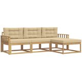 vidaXL Zunanja garnitura za sedenje 4 pcs Bela in bež Poliester, (5000282128) | Shoptok.si
