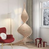 vidaXL Božična drevesa z stojalom Naravna 210 cm Trdna borovina | Shoptok.si