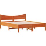 vidaXL Okvir kreveta s uzglavljem voštano smeđi 150x200 cm od borovine Cijene