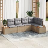 vidaXL set od 5 komada vrtnog kauč seta s jastučićima u bež poli ratan | shoptok.hr