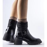 Gemre Black warm ankle boots with a chunky sole Nisri Cijene