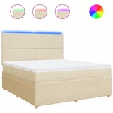 vidaXL Krevet s oprugama i madracem krem 180x200 cm od tkanine | shoptok.hr