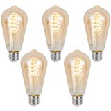 LUUMR Komplet 5 Pametne zatemljive LED žarnice E27 ST64 jantar 4,9 W 320 lm 2500 K | Shoptok.si