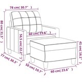  Fotelja s tabureom krem 60 cm od umjetne kože | shoptok.hr