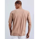 DStreet T-shirt męski z naszywką cappuccino | Shoptok.si
