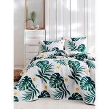  monstera - green whitegreenyellow king quilted bedspread set (fr) | ePonuda.com