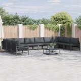 vidaXL Vrtna sedežna garnitura 10 pcs Antracitna Jeklo | Shoptok.si