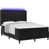 vidaXL Box Spring postelja z vzmetnico in LED črna 160x200 cm žamet, (22049404) | Shoptok.si