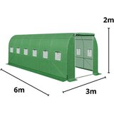  Vrtni staklenik - tunel od folije 6x3x2m 18m² - UV PREMIUM - zeleni | shoptok.hr