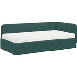 vidaXL Kutni okvir kreveta s madracem Tamnozelena 90 x 200 cm Baršun | shoptok.hr