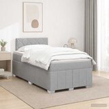  Boxspring krevet s madracem Svjetlosiva 120 x 190 cm Tkanina | shoptok.hr