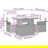  Set od 5 vrtnih sofa s jastučićima crna poli ratan | shoptok.hr