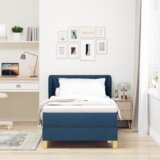 Box Postelja s pomičnim dnom in vzmetnico - Modra - 90x190 cm - Tkanina, (22051100) | Shoptok.si