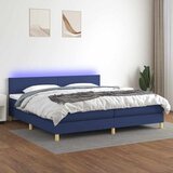  box spring s madracem LED plavi 200x200 cm od tkanine | shoptok.hr