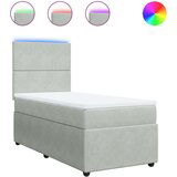 vidaXL Box spring krevet s madracem svjetlosivi 90x190 cm baršunasti | shoptok.hr