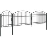 vidaXL Vrata Ograde za Vrt s Arhivnim Vrh Siva 500 x 100 cm Čelik | shoptok.hr
