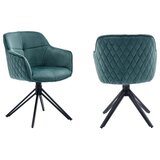 Livetastic Naslanjač Samt, Zelena, Vrtljiv | Shoptok.si