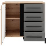 MID.YOU KOMODA, barve grafita, črna, hrast artisan | Shoptok.si