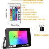 RIGIDON RGB LED reflektor 30 W z daljincem IP66 | Shoptok.si
