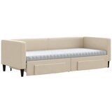  Dnevni krevet na razvlačenje s ladicama krem 80x200 cm tkanina | shoptok.hr