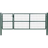  Vrata za ogradu sa stupovima 350 x 120 cm čelična zelena | shoptok.hr