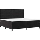  LED Box Spring Krevet s uzglavljem Crna 200 x 200 cm Baršun | shoptok.hr