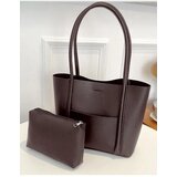 Dewberry 97735 Classic Womens Shoulder Bag with Wallet-KAHVE Cene
