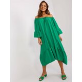 Fashion Hunters Green oversize midi dress with frills Cene