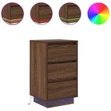 vidaXL Nočna omarica z LED svetili rjavega hrasta 38x34x65 cm | Shoptok.si