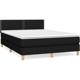 Maison Chic Box spring postelja - Vzmetna postelja z vzmetnico črna 140x200 cm blago SL8259, (21886191) | Shoptok.si