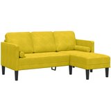 vidaXL Sedežne Garniture Rumena Laneni vzorec, lesene noge Standardna, (22094424) cene