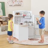 Notranja igrala > Igrače in hobi > Igralnica Igralna kuhinja z ločenim hladilnikom in zvočnimi ter igralnimi dodatki, bela | Shoptok.si