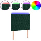  LED uzglavlje tamnozeleno 100x7x118/128 cm baršunasto | shoptok.hr