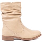 Shelvt Comfortable beige ankle boots with ruffles | Shoptok.si