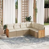 vidaXL 6-dijelni set vrtnih sofa s jastucima bež od poliratana | shoptok.hr