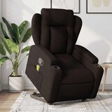 Maison Chic masažni naslanjač - Relax naslanjač s funkcijo vstajanja temno rjavo blago, (22061693) | Shoptok.si