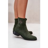 Boto PE2 Women's Boots With Zip And Decorative Detail Eco Suede Green Lerioria | ePonuda.com