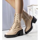 Gemre Beige insulated heeled ankle boots Verno | shoptok.hr