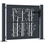 vidaXL Vrtna vrata antracit 105 x 80 cm čelična s uzorkom bambusa | shoptok.hr