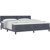vidaXL Postelja s pomičnim podom in vzmetnico Temno siva 200x200 cm Žamet | Shoptok.si