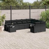  10-dijelni set vrtnih sofa od poliratana s jastucima smeđi | shoptok.hr