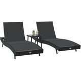  Ležaljka 3 pcs Crna 197 x 70 x 82 cm poliratan | shoptok.hr