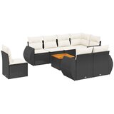  9-dijelni set vrtnih sofa s jastucima crni od poliratana | shoptok.hr