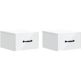  Noćni ormarić za montažu na zid 2 pcs Bijela 34,5 x 33 x 20 cm | shoptok.hr