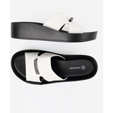 GOODIN White and black flip-flops on a low wedge | shoptok.hr