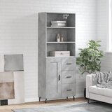 vidaXL Visoka komoda betonsko siva 69,5x34x180 cm inženirski les | Shoptok.si