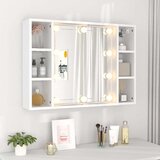 Ormarić s ogledalom i LED svjetlima bijeli 76 x 15 x 55 cm | Eponuda.ba